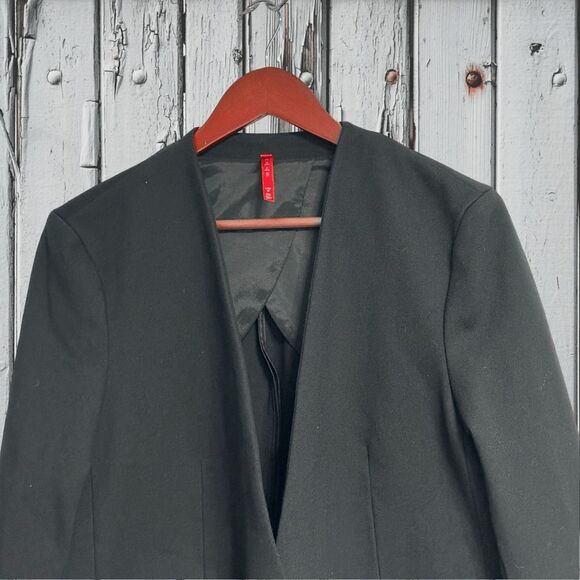 Spanx Womens Perfect Collarless Blazer Size L Black Single Button Lined 20384 - Picture 2 of 9